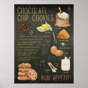 Chocolade Chip Cookies Recept Krijtbord Print