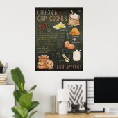 Chocolade Chip Cookies Recept Krijtbord Print (Thuiskantoor)