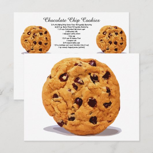 Chocolade Chip Cookies Recipe Cook Kitchen Sweets Briefkaart (Voorkant / Achterkant)