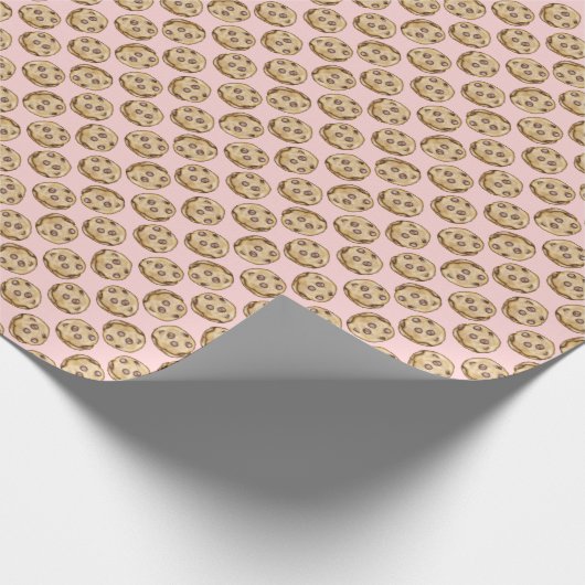 Chocolade Chip Cookies - Roze ompakpapier Cadeaupapier (Hoek)