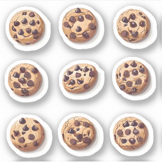 Chocolade Chip Cookies Set Sticker (Voorkant)