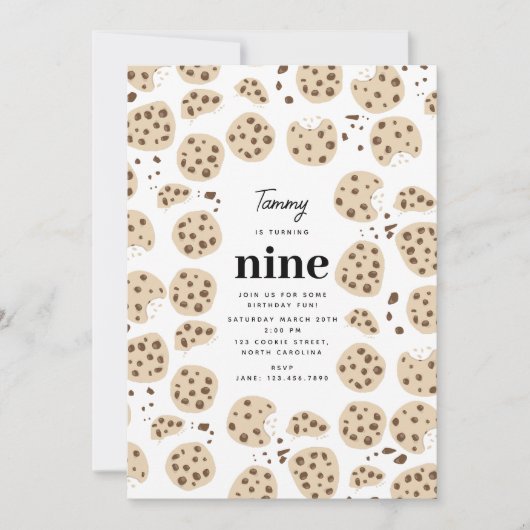 Chocolade Chip Cookies Verjaardagsfeest Thema Kaart (Voorkant)