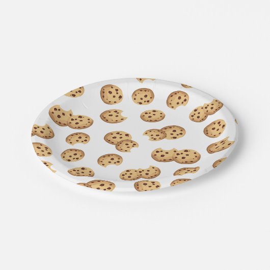 Chocolade Chip Cookies Verjaardagspapier Borden –  Papieren Bordje (Gekanteld)