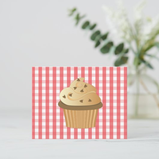Chocolade Chip Cupcake Briefkaart (Staand voorkant)