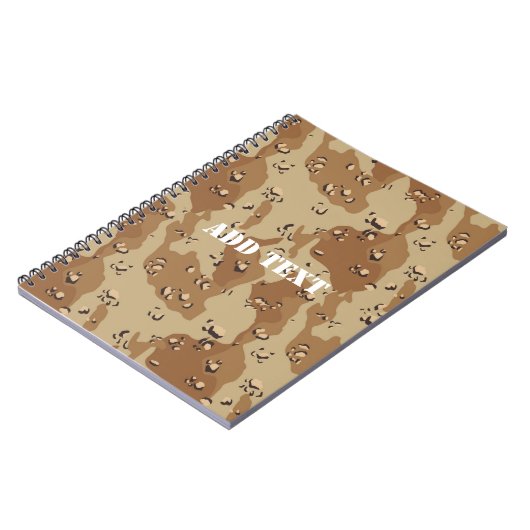 Chocolade Chip Desert Camouflage Notitieboek (Linkerzijde)