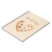 Chocolade Chip Hart Koekje Notitieboek (Linkerzijde)