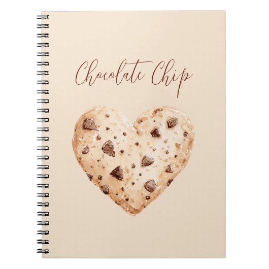 Chocolade Chip Hart Koekje Notitieboek (Voorkant)