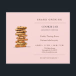 Chocolade chip koekje Bakery Grand Opening Flyer<br><div class="desc">Grote openingsuitnodiging voor bakkerij met waterverf chocolade koekjestoren.</div>