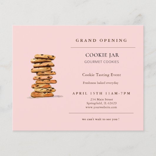Chocolade chip koekje Bakery Grand Opening Flyer (Voorkant)