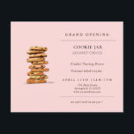 Chocolade chip koekje Bakery Grand Opening Flyer<br><div class="desc">Grote openingsuitnodiging voor bakkerij met waterverf chocolade koekjestoren.</div>