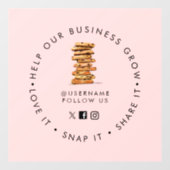 Chocolade Chip koekje Bakkerij Sociale media volge Raamsticker (Vel)