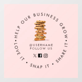 Chocolade Chip koekje Bakkerij Sociale media volge Raamsticker