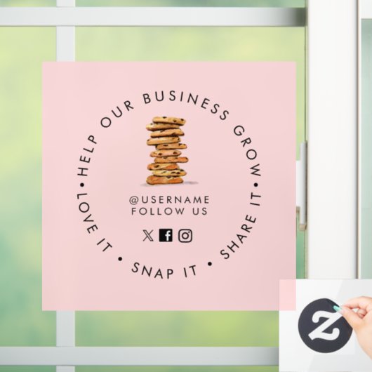 Chocolade Chip koekje Bakkerij Sociale media volge Raamsticker (Huis)