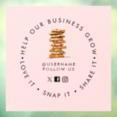 Chocolade Chip koekje Bakkerij Sociale media volge Raamsticker (Vel 3)