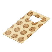 Chocolade Chip Koekje Creditkaart Flessenopener (Voorkant Gekanteld)