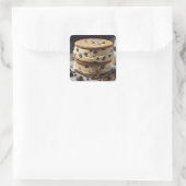 chocolade chip koekje ijs sandwich vierkante sticker (Tas)