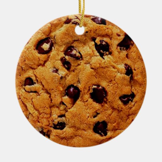 chocolade chip koekje keramisch ornament (Voorkant)