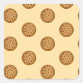 Chocolade Chip Koekje Vierkante Sticker (Voorkant)