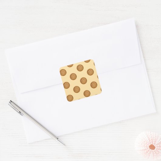 Chocolade Chip Koekje Vierkante Sticker (Envelop)