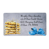 Chocolade Chip Koekjes & Blue Lint Verzending Etiket (Voorkant)