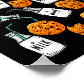 Chocolade Chip Koekjes En Melk Grappige Kostuum  Poster (Hoek)