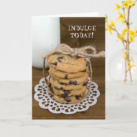 Chocolade chip koekjes en melk kaart (Gele Bloem)