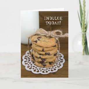 Chocolade chip koekjes en melk kaart
