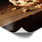 Chocolade Chip koekjes en melk schilderij Perfect Poster (Hoek)