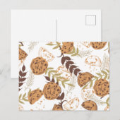 chocolade chip koekjes patroon wit briefkaart (Voorkant / Achterkant)