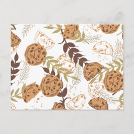 chocolade chip koekjes patroon wit briefkaart
