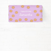 Chocolade chip koekjes verjaardag paarse spandoek (Insitu)