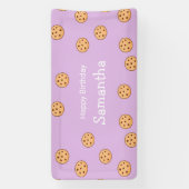 Chocolade chip koekjes verjaardag paarse spandoek (Verticaal)