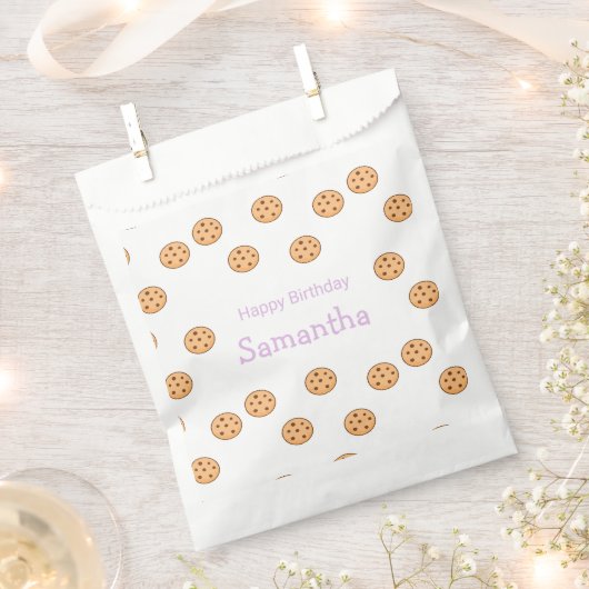 Chocolade chip koekjes verjaardag wit bedankzakje (Geknipt)