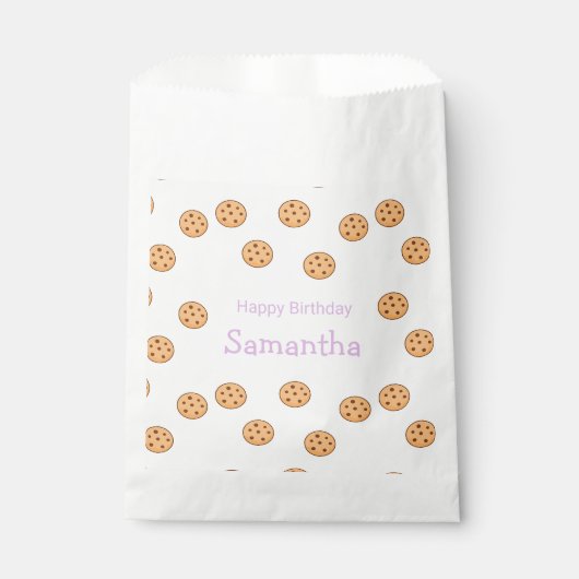 Chocolade chip koekjes verjaardag wit bedankzakje (Voorkant)