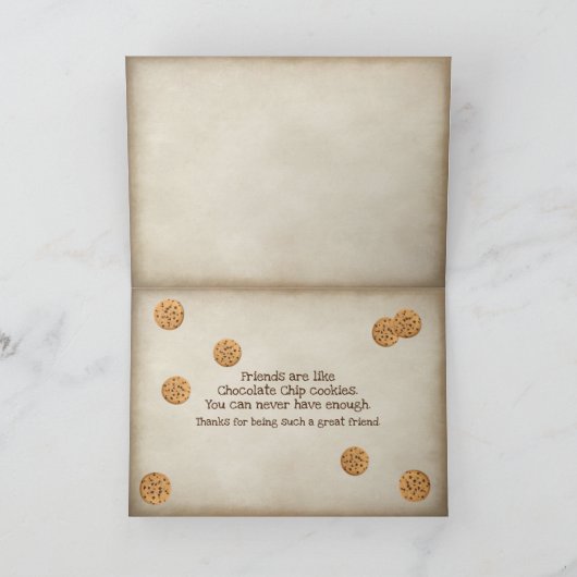 Chocolade Chip koekjes voor vrienden bedankt Kaart (Binnen)