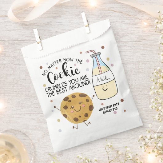 Chocolade chip maakt niet uit hoe het koekje afbro bedankzakje (Geknipt)