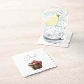 Chocolade Chip Muffin Cupcake Kartonnen Onderzetters (Insitu)