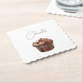 Chocolade Chip Muffin Cupcake Kartonnen Onderzetters (Gebogen)