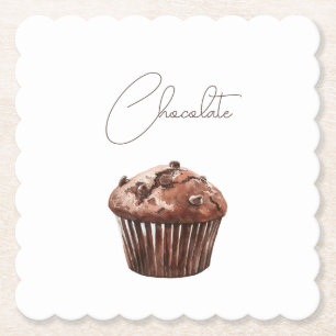 Chocolade Chip Muffin Cupcake Kartonnen Onderzetters