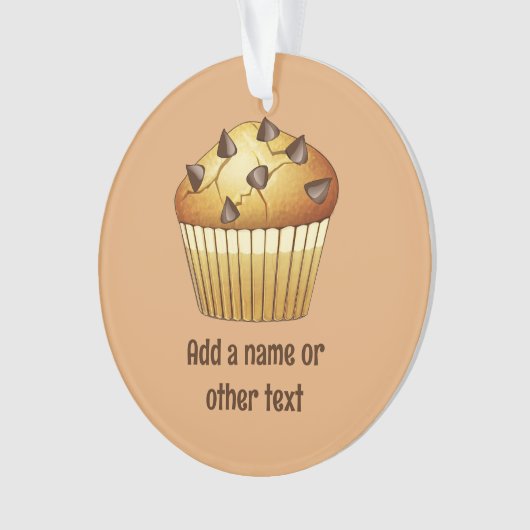 Chocolade Chip Muffin Graphic - Tekst op beide zij Ornament (voorkant)