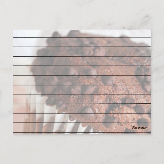 Chocolade Chip Muffin Recipe Card Briefkaart (Achterkant)