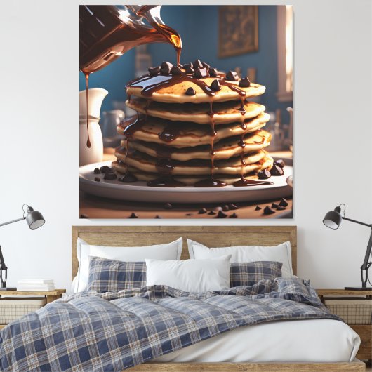 Chocolade Chip Pannenkoeken Canvas Afdruk (Insitu (Slaapkamer))