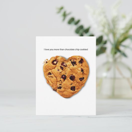 Chocolade Chip Post Kaart Valentijn (Staand voorkant)