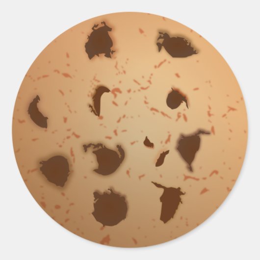 Chocolade chips koekje ronde sticker (Voorkant)
