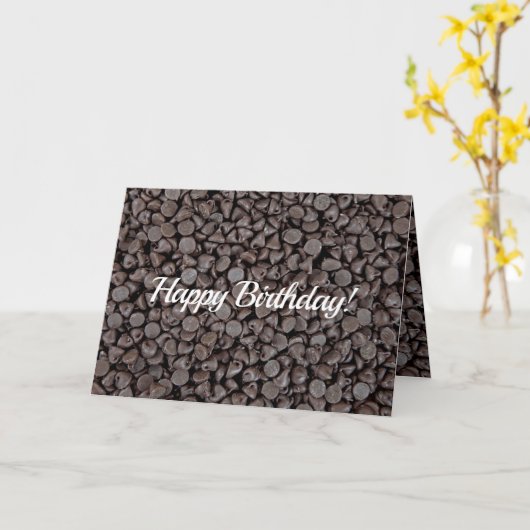 Chocolade Chips verjaardag Kaart (Gele Bloem)