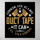 Chocolade - Chocolade is als Duct Tape Poster (Voorkant)