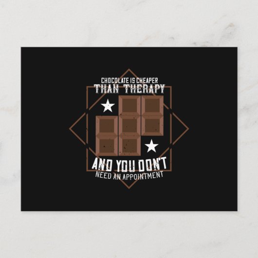 Chocolade - chocolade is goedkoper briefkaart (Voorkant)