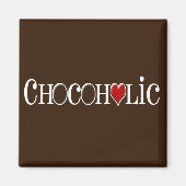 Chocolade, chocolade Lover met rood hart Magneet (Voorkant)
