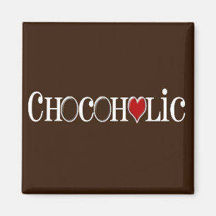 Chocolade, chocolade Lover met rood hart Magneet