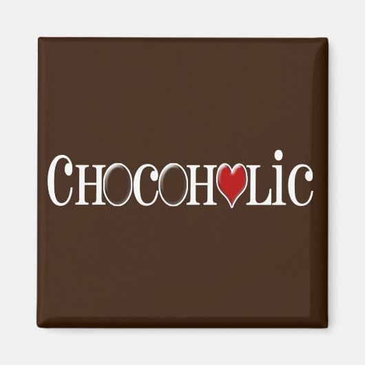 Chocolade, chocolade Lover met rood hart Magneet (Voorkant)
